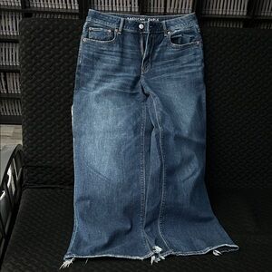 American Eagle Outfitters Women's Dark Blue Flare Jeans